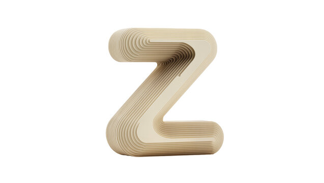 Layered Wooden Letter Z Design Element