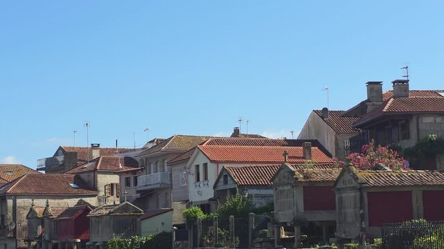 landscape and panorama of Combarro in Pontevedra, Galicia, Spain