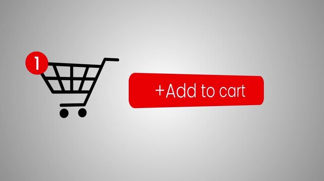 Ecommerce sites add to cart buy product clicking mouse animation isolated on white background
