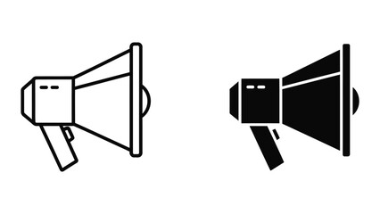 Contrast between a light-colored and dark-colored handheld megaphone icon © Sahidul Stock