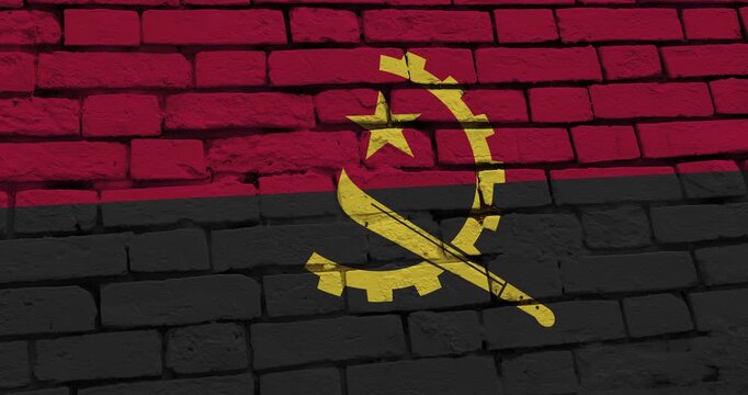 A panning video of a brick wall with the andorra flag