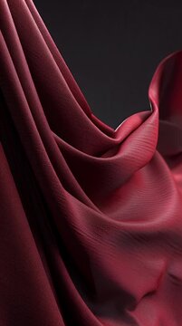 Red fabric draped on black.