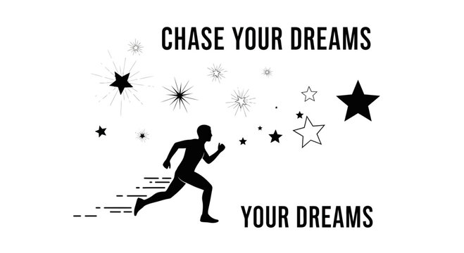 Silhouette Runner Chasing Stars and Dreams
