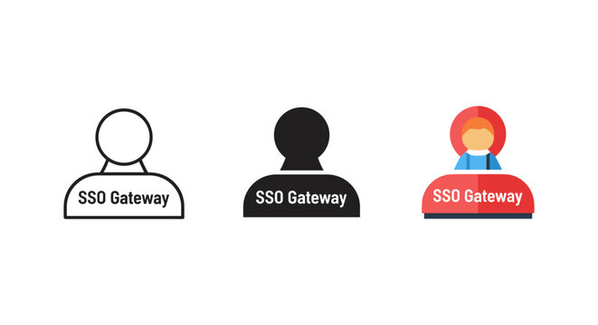 SSO Gateway icons, single sign-on symbols