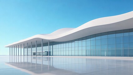 Fototapeta premium Modern Wavy-Roofed Glass Building