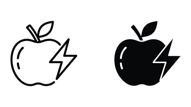 Comparison of two apple logo designs with and without filled elements