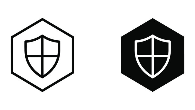 Contrast comparison of shield symbols with different background colors and designs