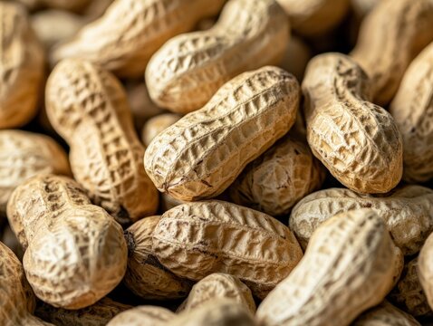 Pile of raw peanuts