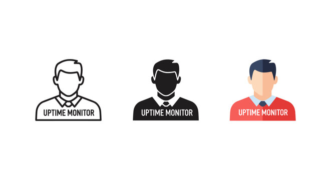 Uptime monitor icons with three different colored user avatars