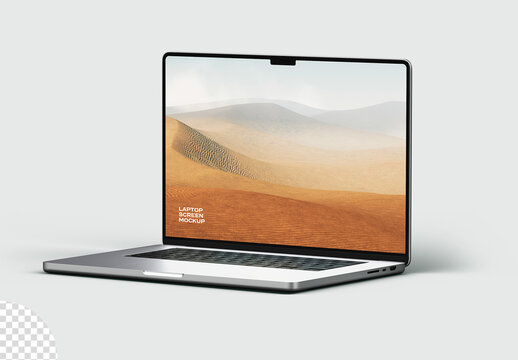 Laptop Computer Desktop Monitor Screen Device Mockup Isolated