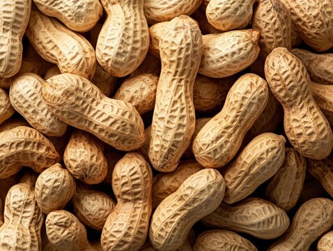 Raw peanuts in shells, close-up