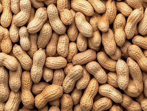 Raw peanuts in shells, close-up view