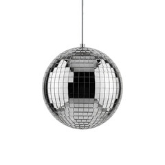 Fototapeta premium A shiny disco ball hanging from a metal rod isolated on transparent background