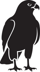 Obraz premium Vector illustration of a black silhouette of a wild Eagle bird with a beak and wing isolated for nature wildlife design art.