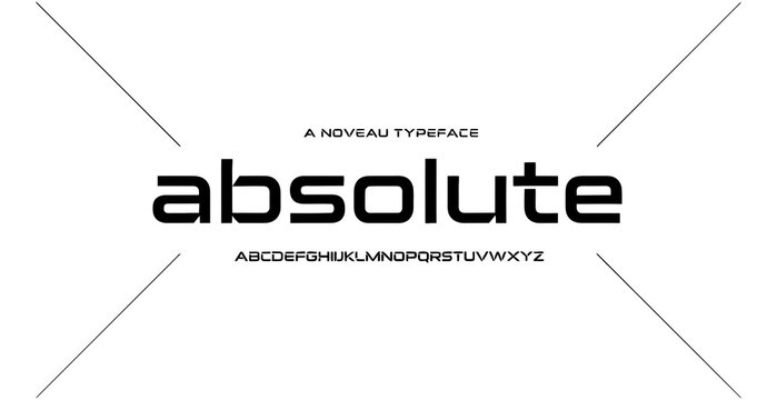 A modern typography design featuring the absolute font on a white background