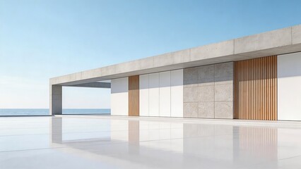 Fototapeta premium Modern Minimalist Seaside Building