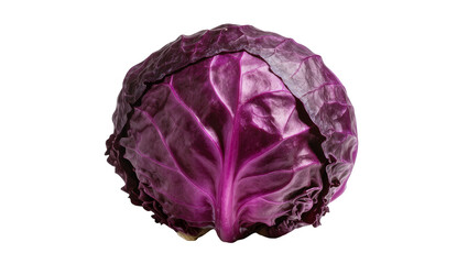 Obraz premium Whole red cabbage with vibrant purple leaves, isolated on transparent background