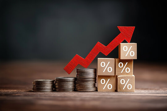 financial graph and coins for concept inflation and finance business