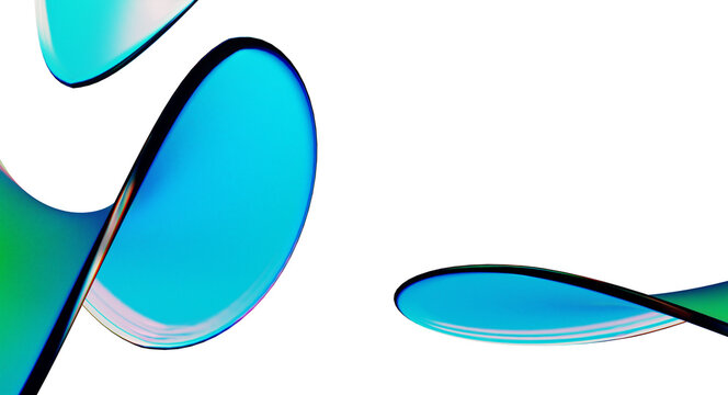 Abstract colorful flowing gradient glass waving forms