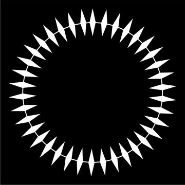 Symmetrical Arrow Circular Frame with Radial Geometric Pattern