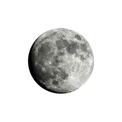 Fototapeta premium A gray moon with craters isolated on transparent background