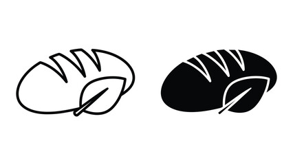 Obraz premium Comparison of a light and dark bread roll with leaf designs
