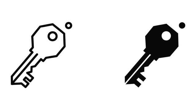 Contrasting visual styles of two keys depicted in a minimalist graphic design