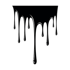 Black Liquid Dripping Down Surface Slowly. © Dira