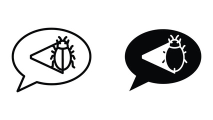 Two contrasting speech bubbles featuring a ladybug with less and greater detail. © Jahidul
