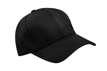 1 Black Basecap isolated on white background