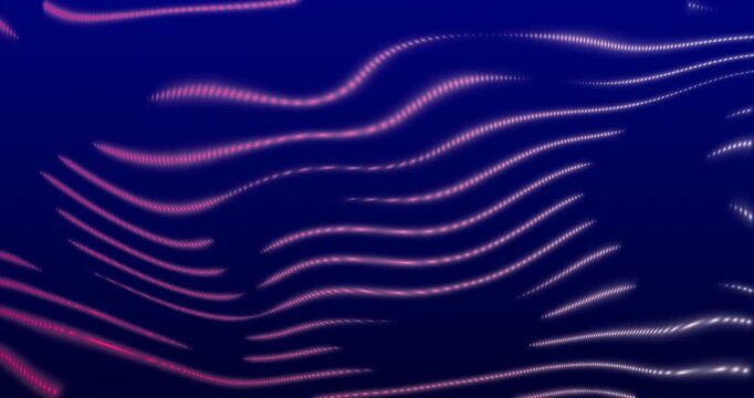 The abstract wavy background fluctuates smoothly, creating the effect of continuous harmonious movement. The rhythmic deformation of the lines mimics the fluidity of digital energy and forms a living,