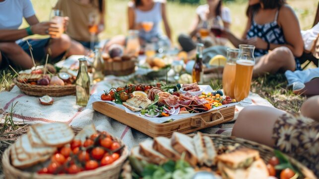 Summer picnics. capturing fun and relaxed team lunches outdoors for memorable moments