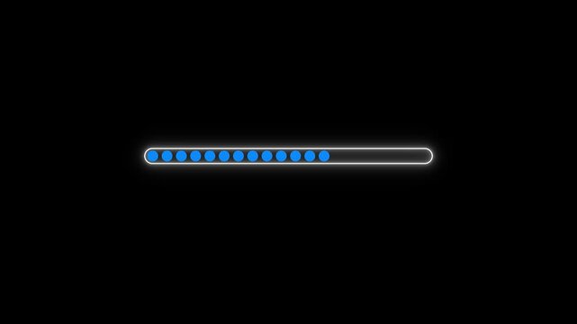 Glowing neon loading icon animation .Loading process line.