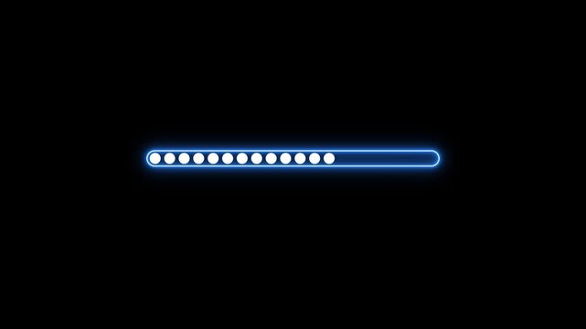 Glowing neon loading icon animation .Loading process line.