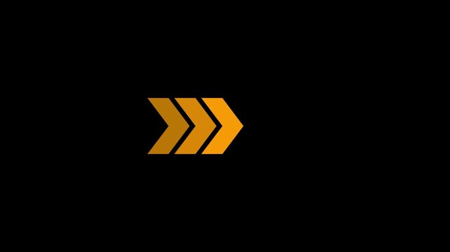 Right side arrow loop animation direction concept arrow icon concept.Animated traffic directional arrows sign.Right arrow for road direction.