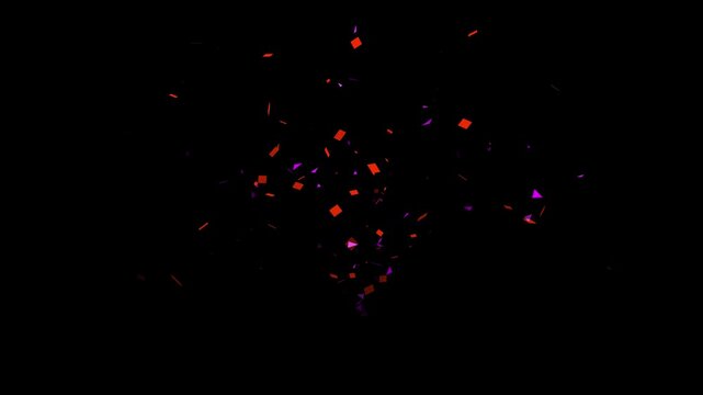 Scattered colorful triangles floating against a dark background.
