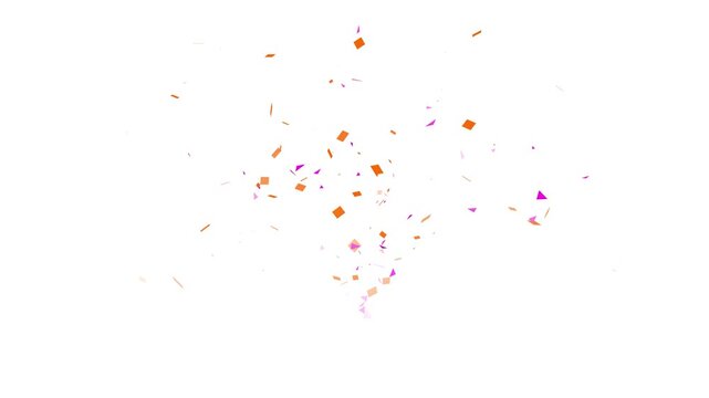 Scattered colorful triangles floating against on white background.