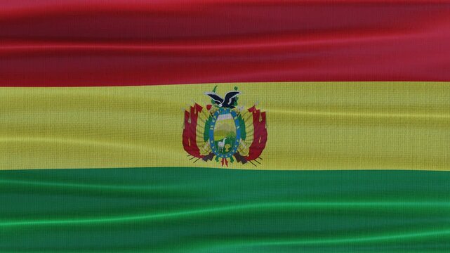 Bolivia flag waving in the wind with high quality fabric texture