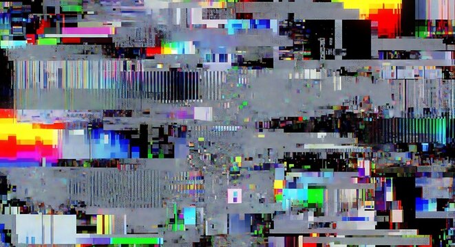Abstract digital glitch art a chaotic mosaic of pixels and vibrant color blocks