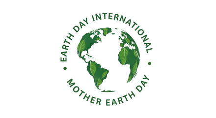 Obraz premium Earth Day International logo with green globe on transparent background