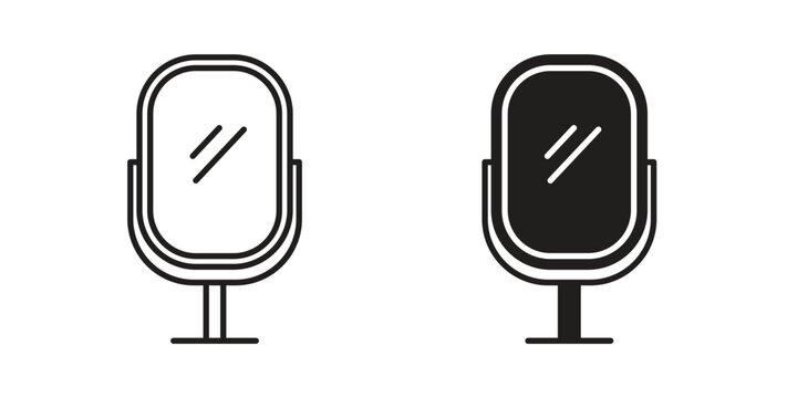 Mirror icon in black color. Vector icons on white background