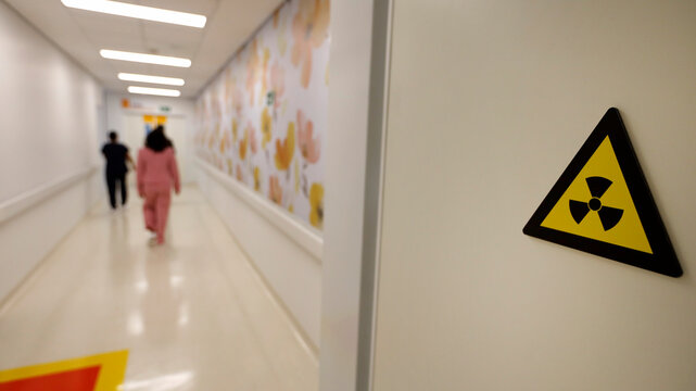 vitoria da conquista, bahia, brazil - november 28, 2025: view of a radiotherapy room in a public hospital in Bahia.