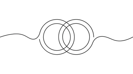 Obraz premium Interlocking rings symbol representing connection unity and partnership on a clean white background