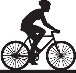 Obraz premium silhouette of a man riding a bicycle on a road