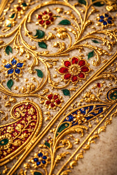 Authentic Traditional Bikaner Usta Art Raised 24K Gold Embossing on Bone