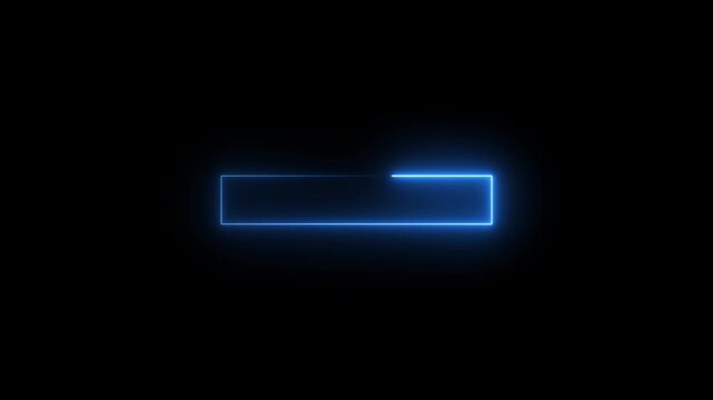 Futuristic Blue Neon Glowing Rectangular Border Animation on Black Background Seamless Loop Motion Graphics