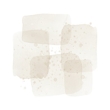 A digital art macro of organic abstract light beige watercolor textures with splatters and salt effects on a white background clean minimalist serene atmosphere