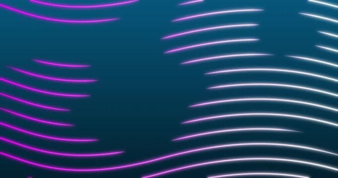 The abstract wavy background fluctuates smoothly, creating the effect of continuous harmonious movement. The rhythmic deformation of the lines mimics the fluidity of digital energy and forms a living,