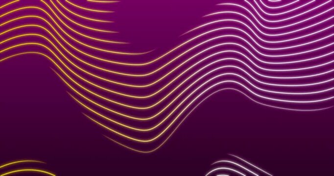 The abstract wavy background fluctuates smoothly, creating the effect of continuous harmonious movement. The rhythmic deformation of the lines mimics the fluidity of digital energy and forms a living,