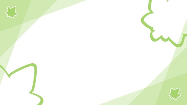 もみじとシンプルなビジネスコーナーフレーム 若葉色 パターン03 背景 白 ループ